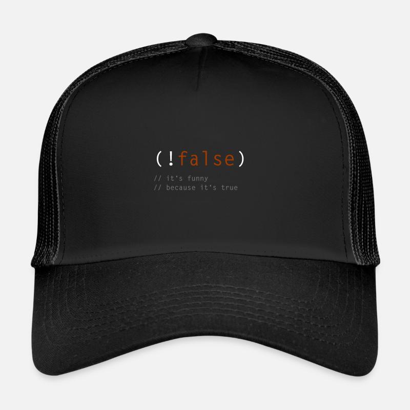 (! false) - C'est drôle parce que ce n'est pas vrai - Casquette trucker  - noir/noir