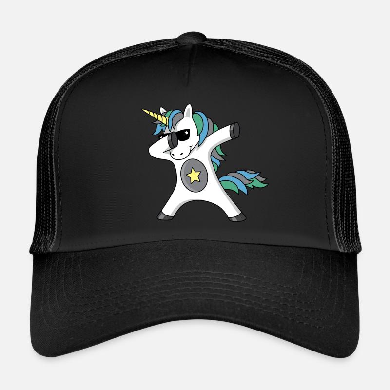 Dabbing Unicorn Einhorn Dab Regenbogen Pferd Stern Trucker Cap