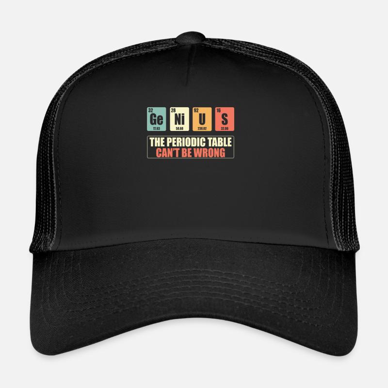 Genious Perodic Tisch - Trucker Cap - Schwarz/Schwarz