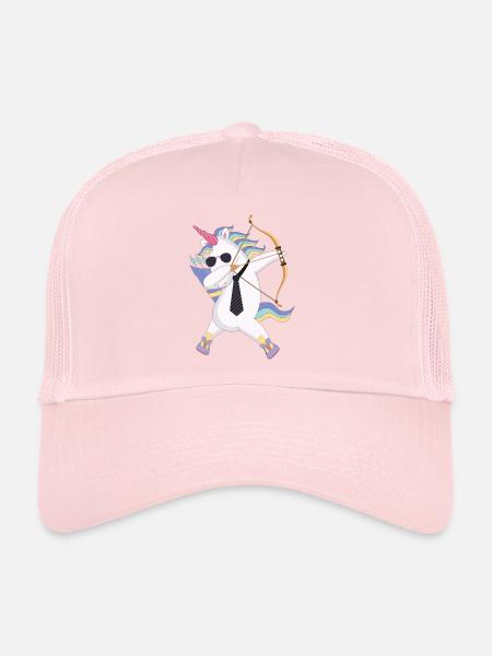 Dabbing unicorn with bow and arrow gift - Trucker Cap - pale pink - Front