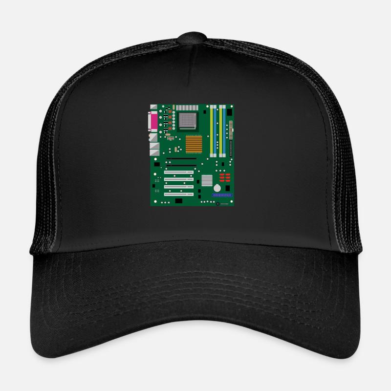 Motherboard - Informatik - Trucker Cap - Schwarz/Schwarz