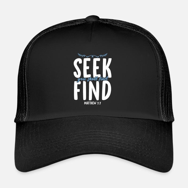 Bibelvers Bibel Jesus - Trucker Cap - Schwarz/Schwarz