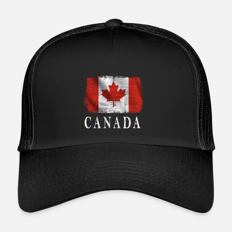 Canada,Kanada Flagge - Trucker Cap - Schwarz/Schwarz