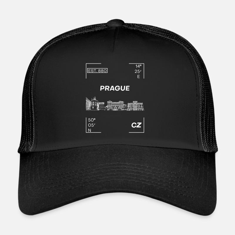 Prag Czech Republic - Trucker Cap - Schwarz/Schwarz