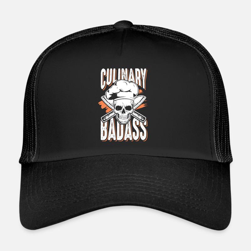 Culinary Totenkopf Kochen Koch - Trucker Cap - Schwarz/Schwarz