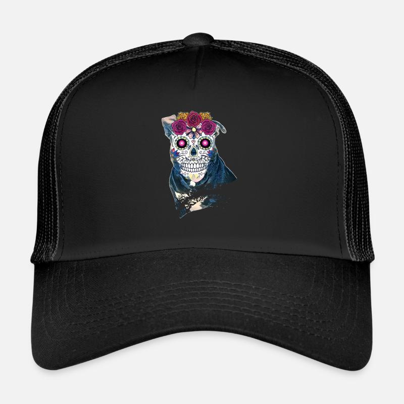 Crâne en sucre de Pitbull - Halloween Casquette trucker 