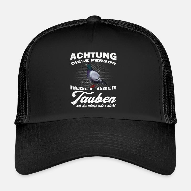 Tauben Taube lustiger Spruch Brieftaube Geschenk - Trucker Cap - Schwarz/Schwarz