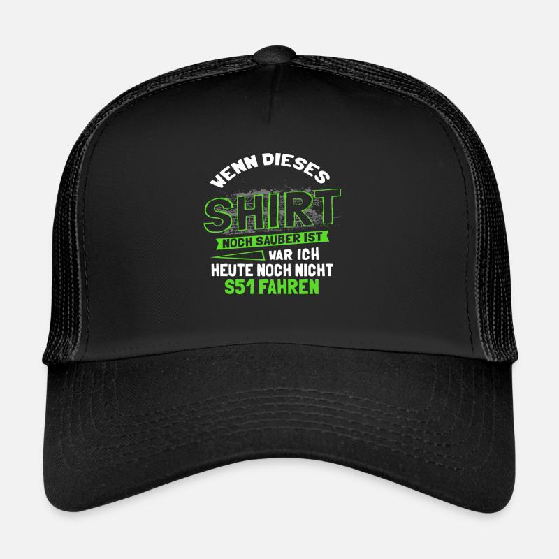S51 Simson Fahrer Geschenk DDR Moped Sprüche - Trucker Cap - Schwarz/Schwarz