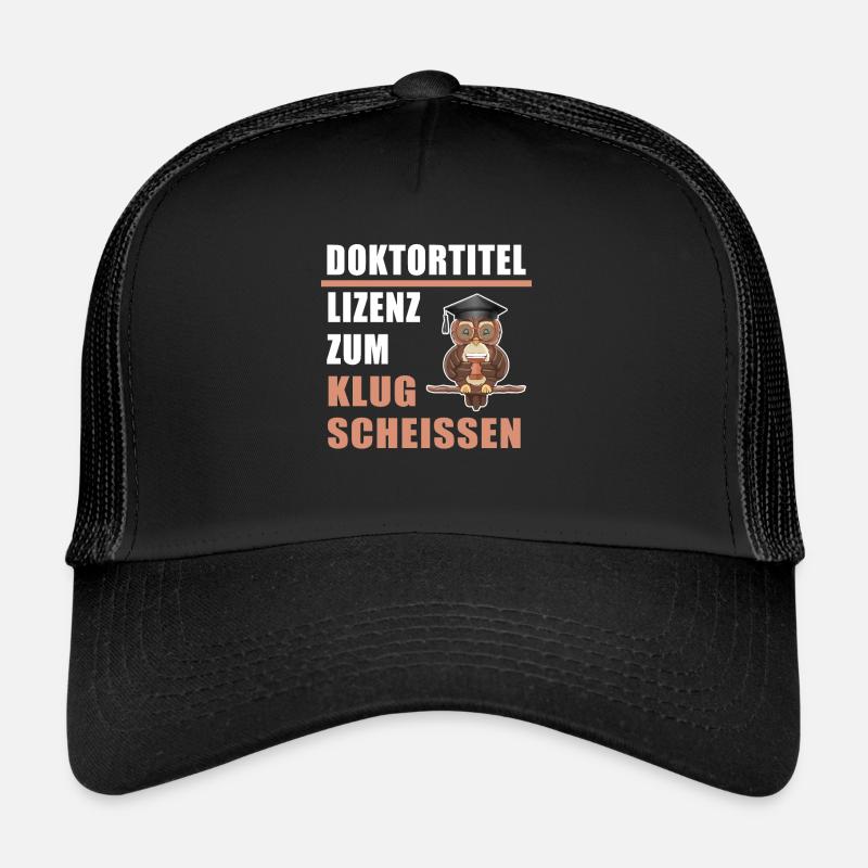 Doktortitel Lizenz zum Klugscheissen Doktor Klug - Trucker Cap - Schwarz/Schwarz