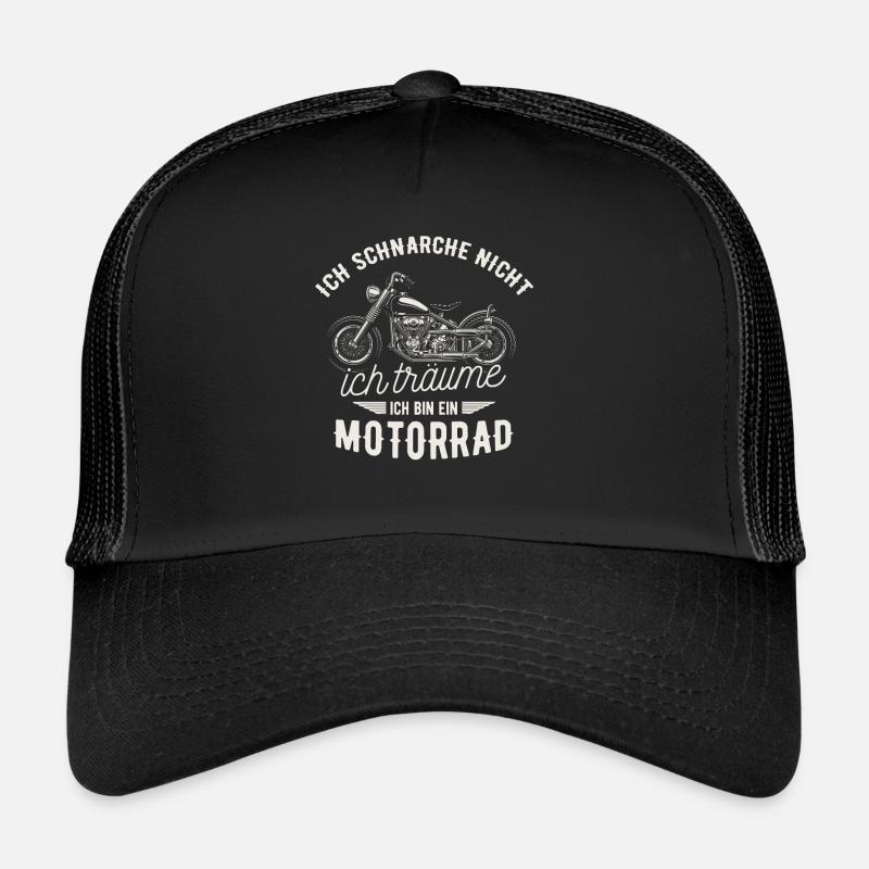 Ich schnarche nicht, ich bin ein Motorrad Biker - Trucker Cap - Schwarz/Schwarz