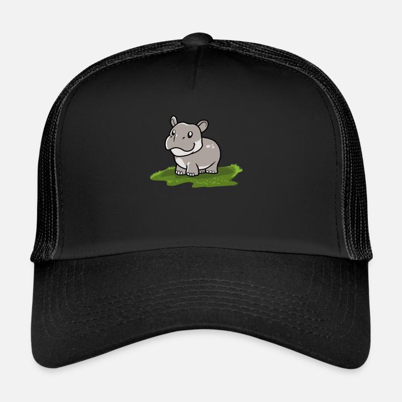 Flusspferd Nilpferd - Trucker Cap - Schwarz/Schwarz