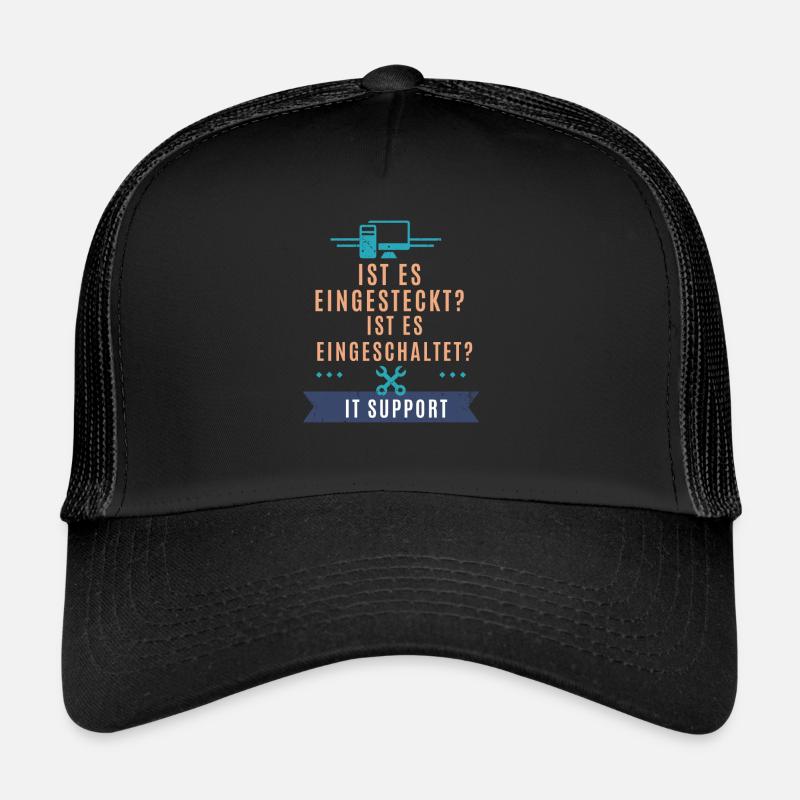 Pc Und Werkzeugsymbol - Tech Support - Trucker Cap - Schwarz/Schwarz