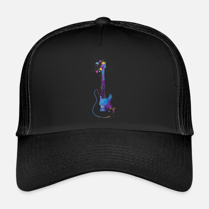 Gitarren Splash Gitarrenspieler Geschenk E-Gitarre Trucker Cap