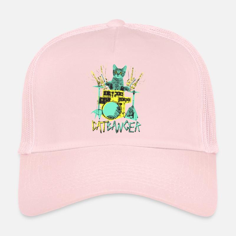 Catbanger drôle chat punk batteur Drummer Casquette trucker 