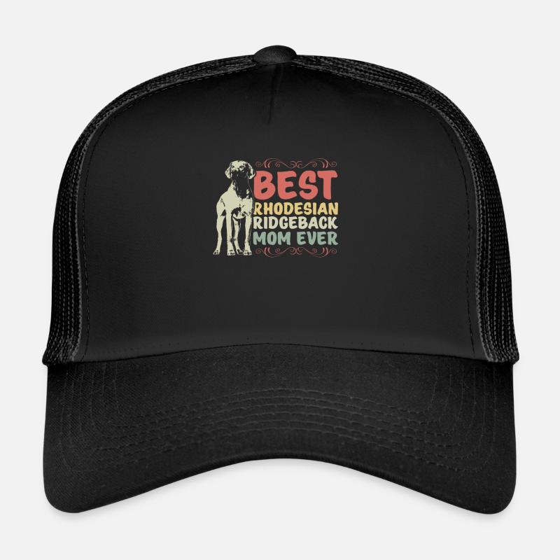 Rhodesian Ridgeback Mom gift idea - Trucker Cap - black/black