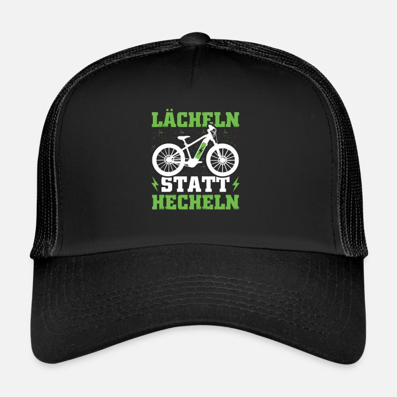 Lächeln statt Hecheln Ebike Geschenkidee - Trucker Cap - Schwarz/Schwarz