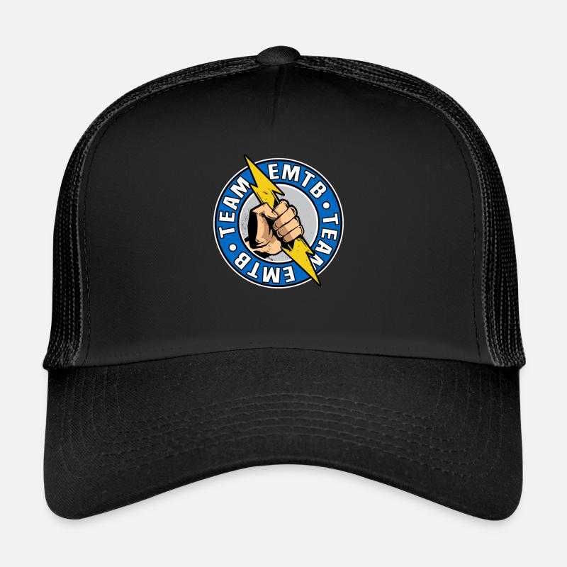 Team E-MTB Downhill E-Bike Mountainbike EMTB MTB - Trucker Cap - Schwarz/Schwarz