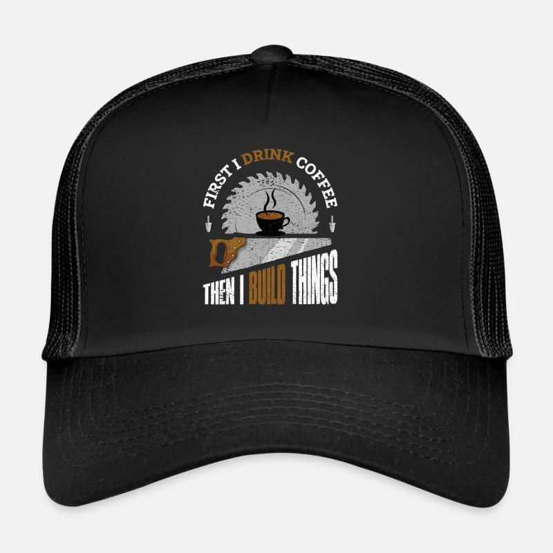 Cadeau de menuisier menuisier charpentier - Casquette trucker - noir/noir