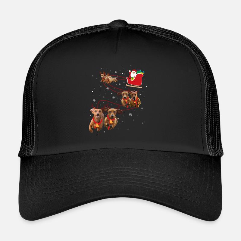 Noël de teckel - Casquette trucker  - noir/noir