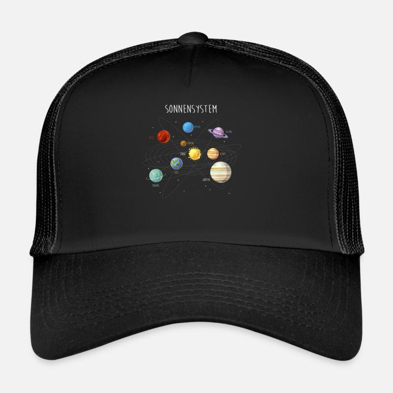 Sonnensystem mit allen Planeten, Umlaufbahnen Trucker Cap