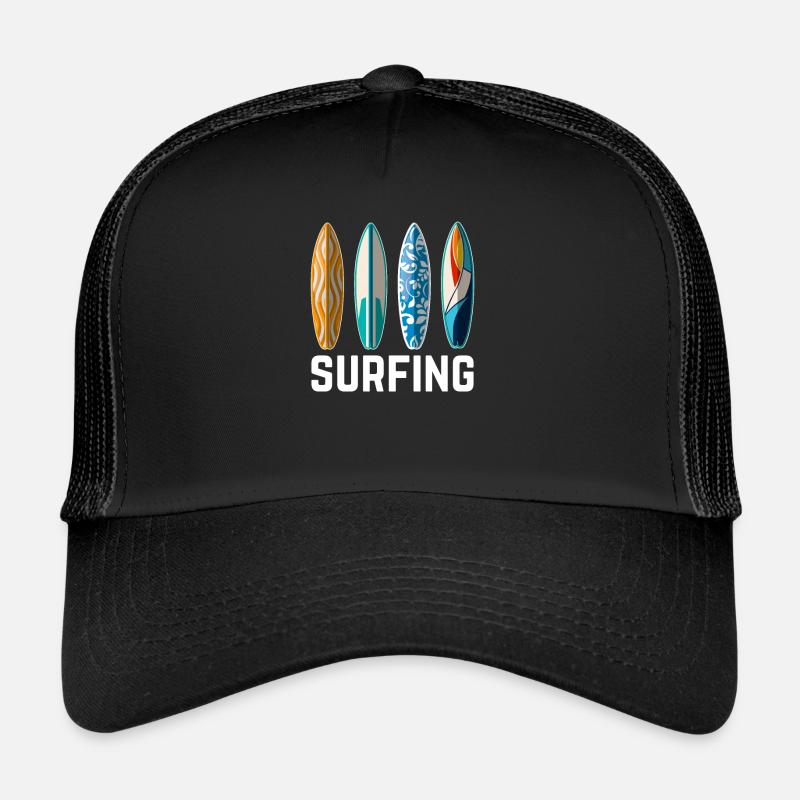 Surfen - Trucker Cap - Schwarz/Schwarz