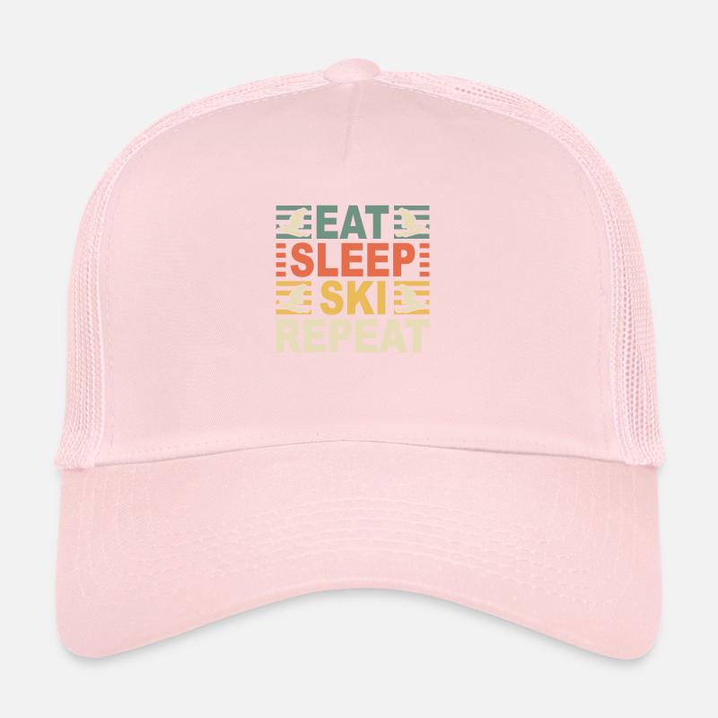 Eat Sleep Ski Repeat Skifahrer Skilehrer Skipiste Trucker Cap