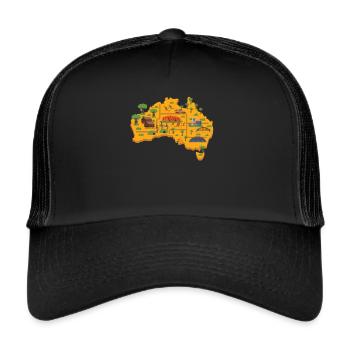 Australien - Trucker Cap - Schwarz/Schwarz - Vorne