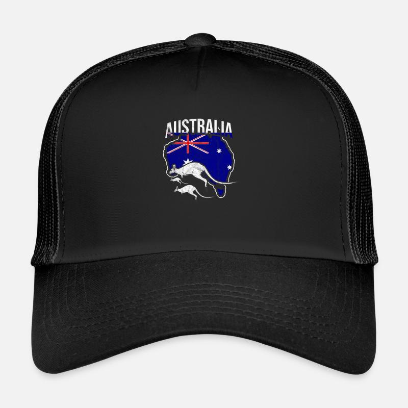 Australien Känguru - Trucker Cap - Schwarz/Schwarz