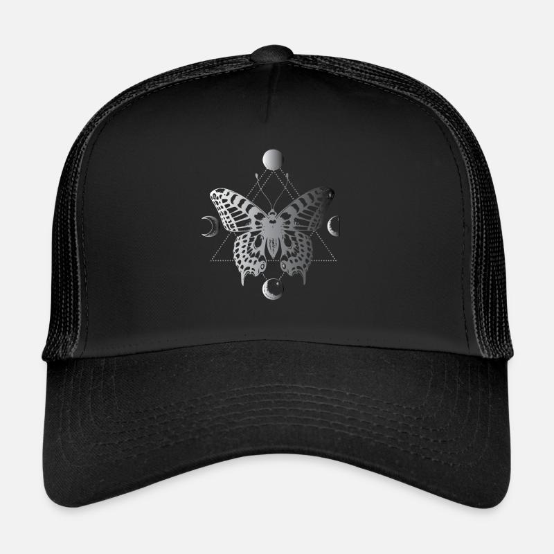 Moon phases, moths, black magic Trucker Cap