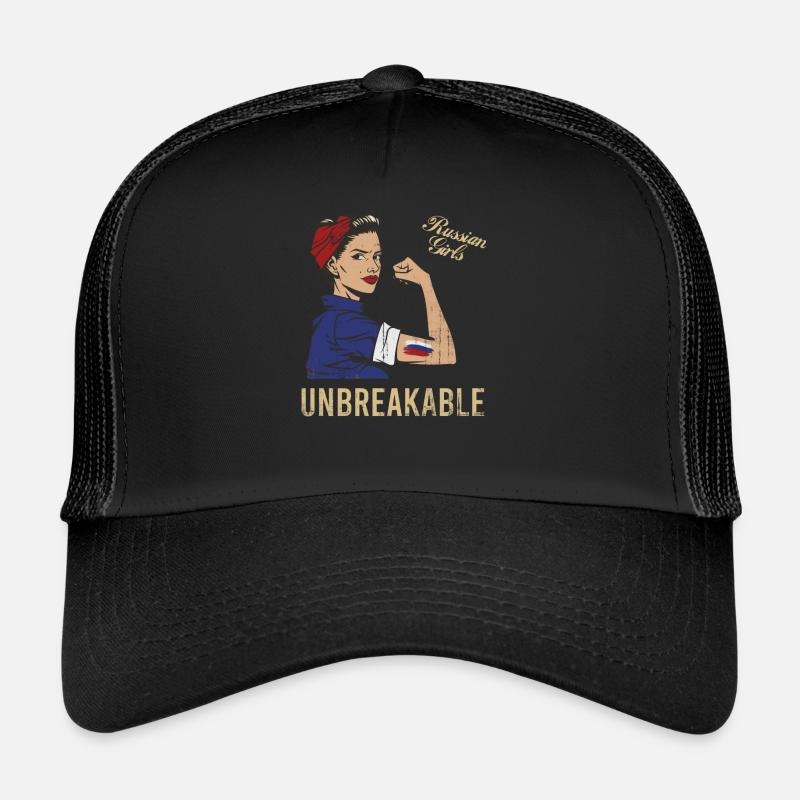 russische Mädchen unzerbrechlich - Trucker Cap - Schwarz/Schwarz
