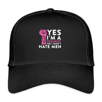 Feminismus Frauenpower Feminist - Trucker Cap - Schwarz/Schwarz - Vorne