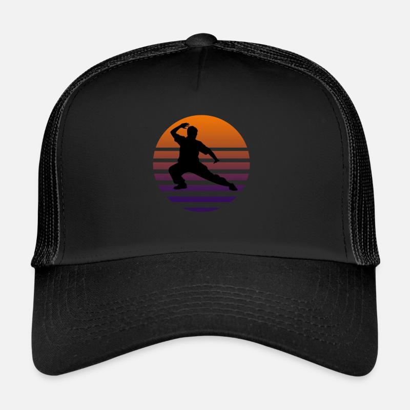 Silhouette de Tai Chi - Casquette trucker  - noir/noir