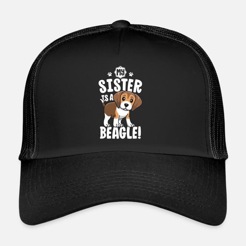 Meine Schwester ist ein Beagle Shirt Kinder Beagle Shirt - Trucker Cap - Schwarz/Schwarz
