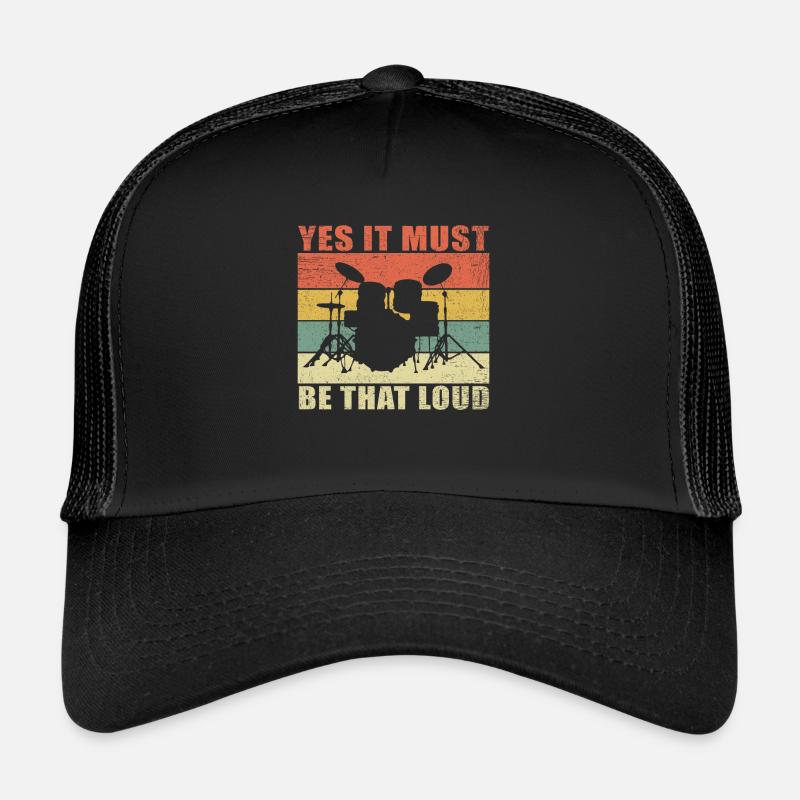 Schlagzeuger Schlagzeug Drummer Geschenk Trommler - Trucker Cap - Schwarz/Schwarz