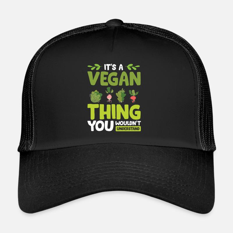 Vegan Veganer - Trucker Cap - Schwarz/Schwarz