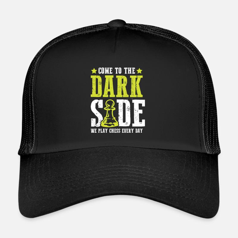 Jeu d’échecs échecs - Casquette trucker  - noir/noir