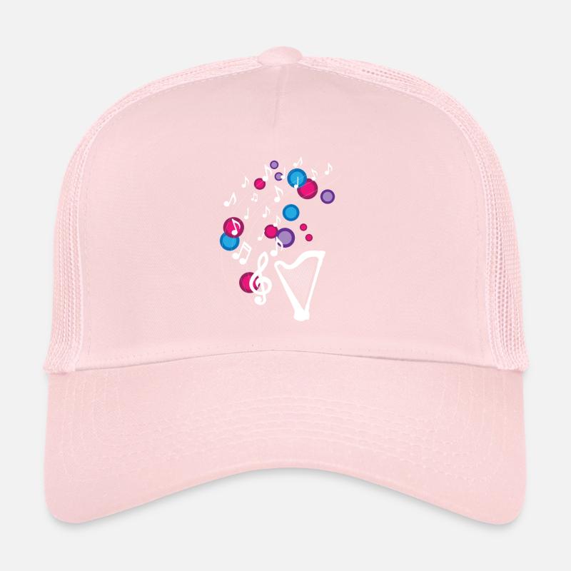 Conception de notes de musique de harpe pour musiciens de harpe Casquette trucker 