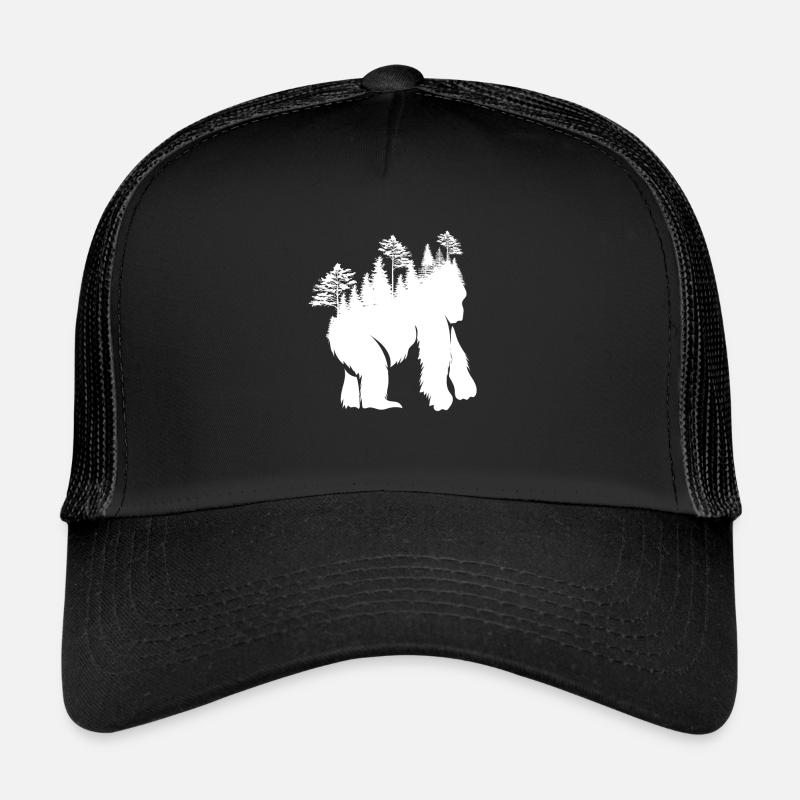 Conception de forêt de gorilles pour les amoureux de la nature Casquette trucker 