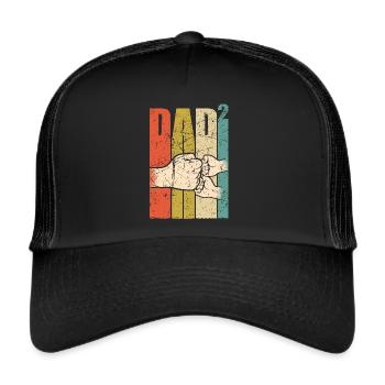Zwillingspapa Vater von Zwillingen Papa 2021 - Trucker Cap - Schwarz/Schwarz - Vorne