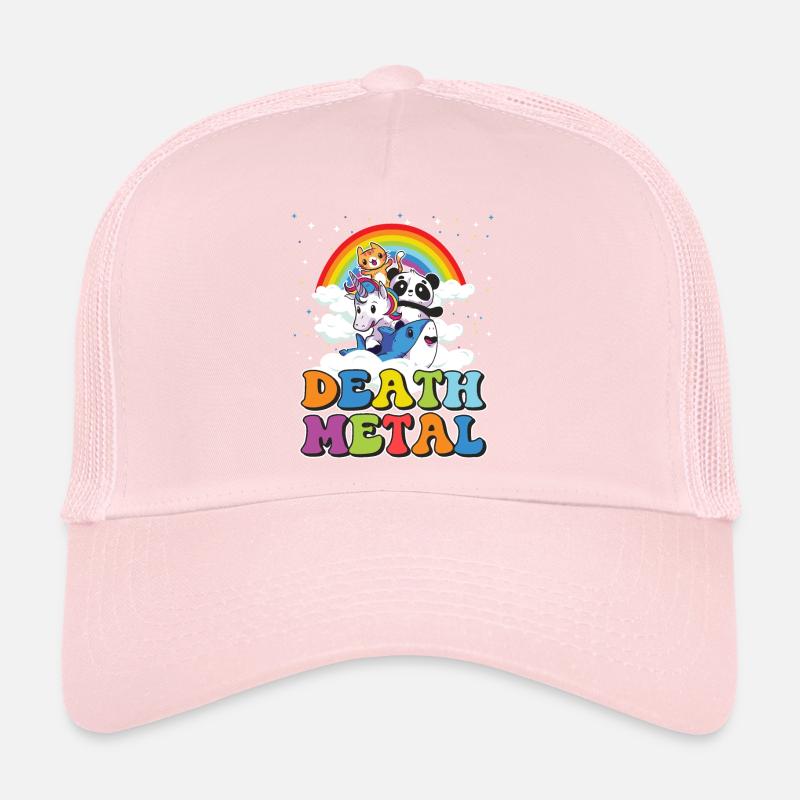 Death Metal Geschenk Heavy Regenbogen Einhorn Trucker Cap