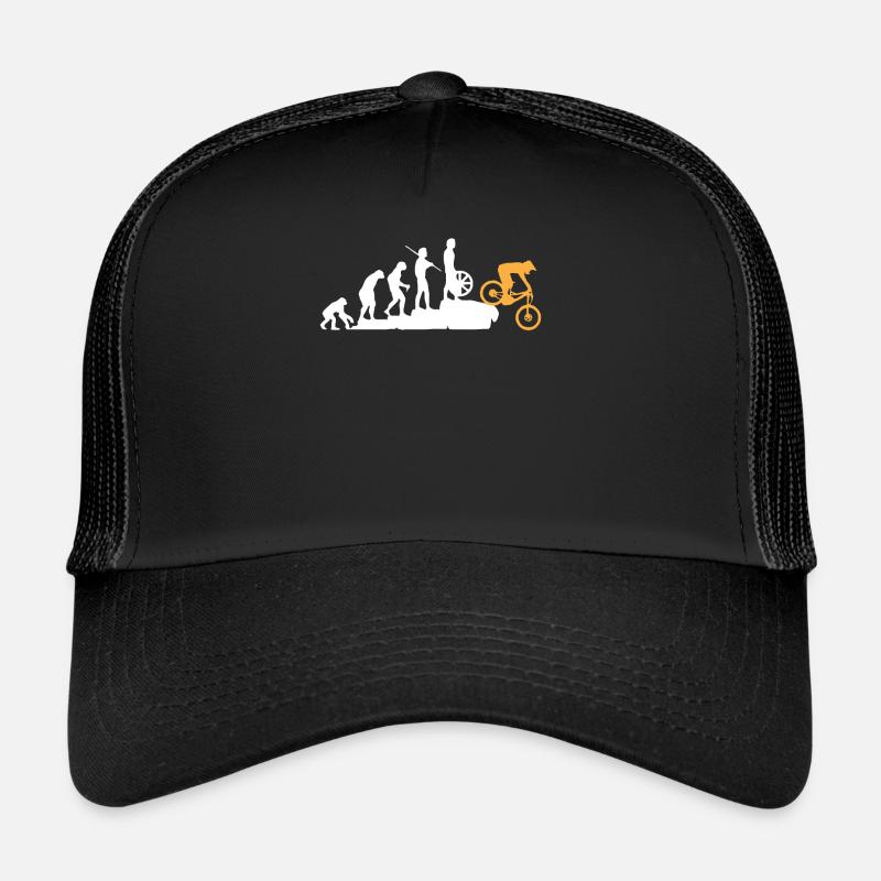 Evolution des MTB, Mountainbike Mountainbiker - Trucker Cap - Schwarz/Schwarz