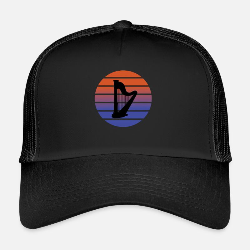 harpe - Casquette trucker - noir/noir
