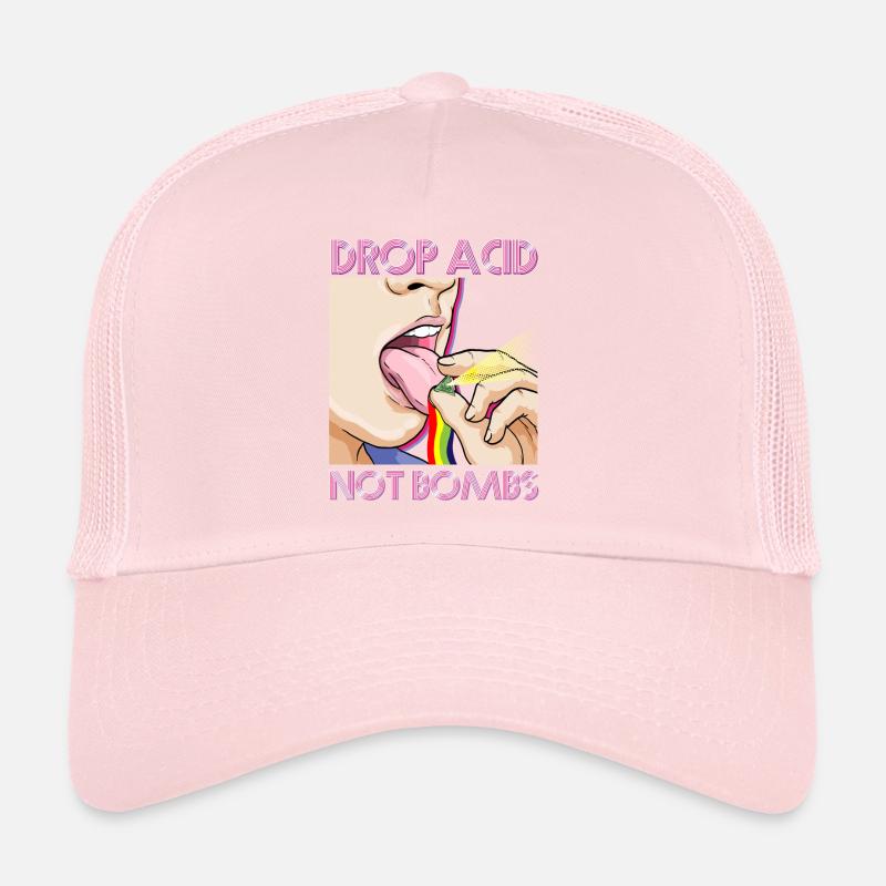 Drop Acid Not Bombs Techno Raver Cybergrind MDMA Casquette trucker 