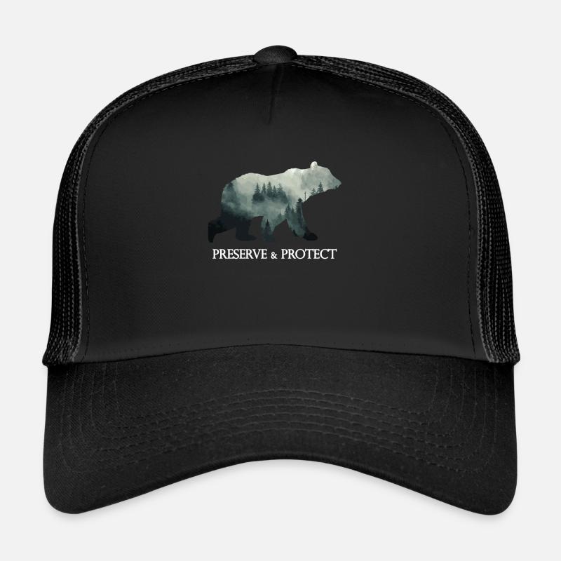 Preserve & Protect Climate Change Bear Forest Casquette trucker 
