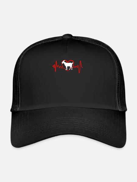 I Love Goats Heartbeat - Casquette trucker  - noir/noir - Devant