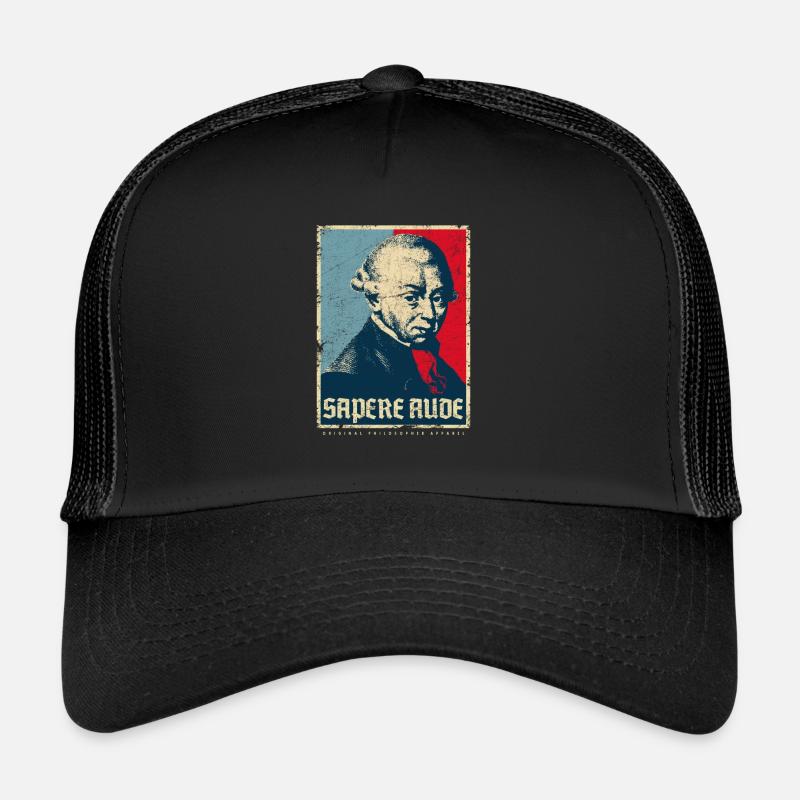 SAPERE AUDE IMMANUEL KANT PHILOSOPHIE GESCHENK - Trucker Cap - Schwarz/Schwarz