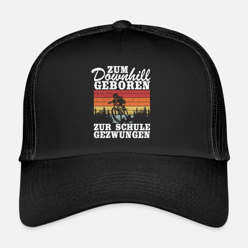 Downhill Kinder Spruch Schule Mountainbiker MTB Trucker Cap