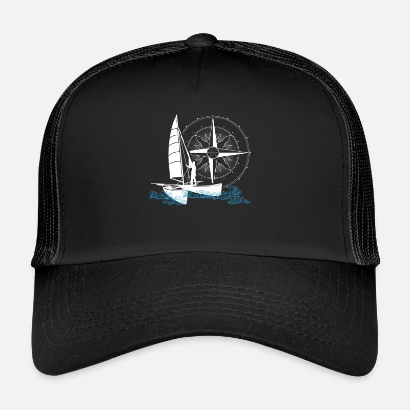 Catamaran Voile Double Coque Bi-Coque - Casquette trucker  - noir/noir