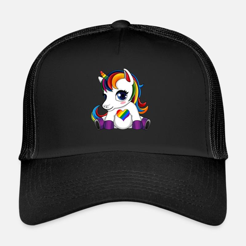 Licorne mignonne LGBTQ Casquette trucker 