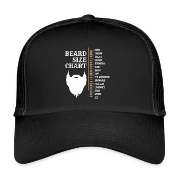 Bär Größentabelle, Bärtig, Bärte - Trucker Cap - Schwarz/Schwarz - Vorne